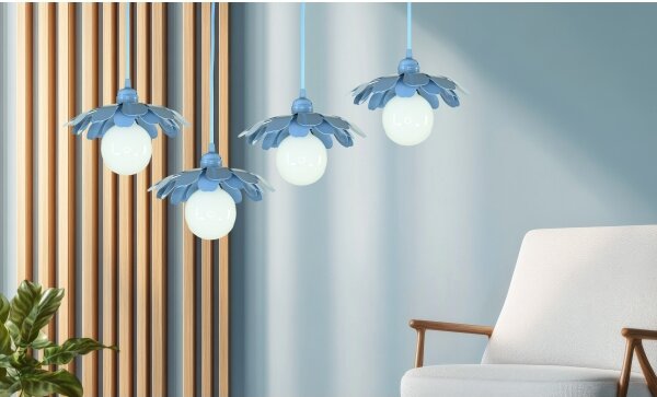 Bohemia-Design - Lampadario a sospensione con cavo 1xE27/60W/230V blu