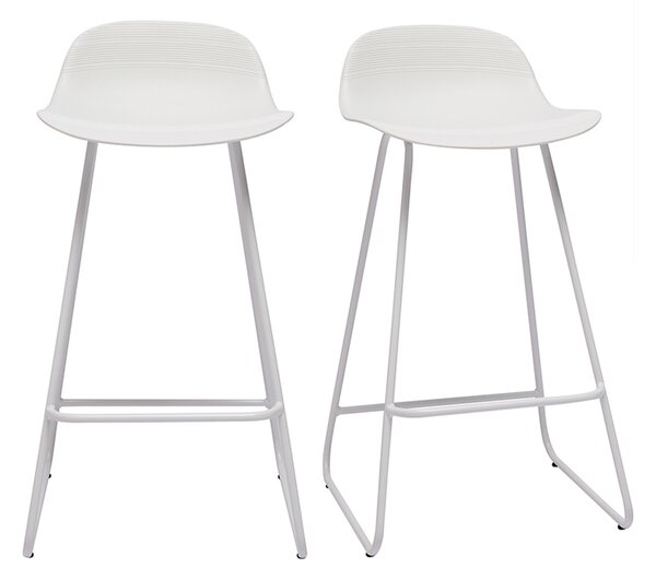 Set di 2 sgabelli da bar design bianchi H65 cm ELLA
