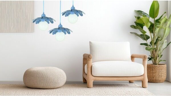 Bohemia-Design - Lampadario a sospensione con cavo 1xE27/60W/230V blu