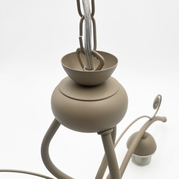 Brilagi - Lampadario con catena ANTICO MODERN 3xE27/60W/230V beige