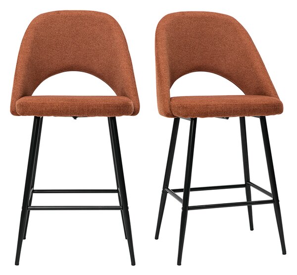 Sgabelli da bar in tessuto effetto velluto testurizzato color bruciato H65 cm (set di 2) COSETTE