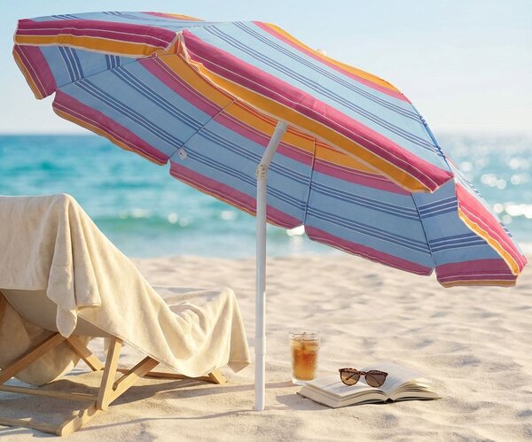 Ombrellone da spiaggia tnt tondo 2 m / palo da 32 mm