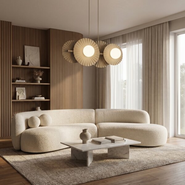 Lampadario a sospensione con cavo UMBRA 4xG9/8W/230V beige