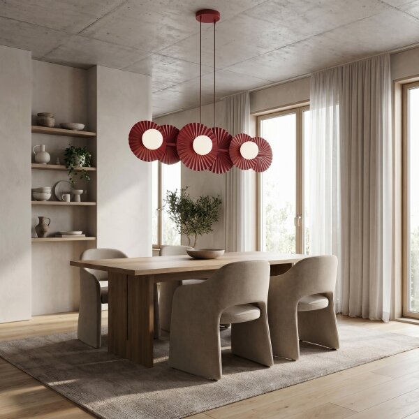 Lampadario a sospensione su cavo UMBRA 6xG9/8W/230V rosso