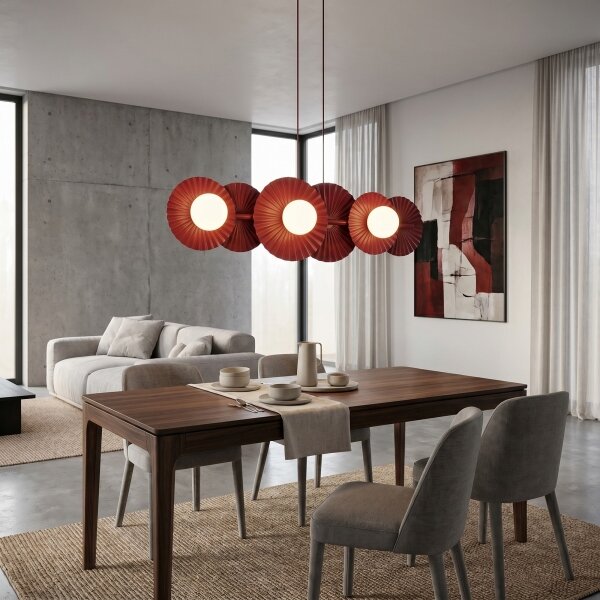 Lampadario a sospensione su cavo UMBRA 6xG9/8W/230V rosso