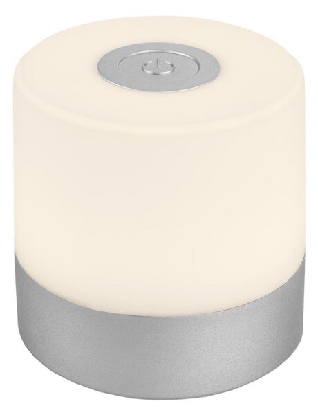 Briloner - Lampada da tavolo per esterni a LED, dimmerabile, ricaricabile, a sfioramento LED/2W/5V 2700K IP44 finitura cromata opaca