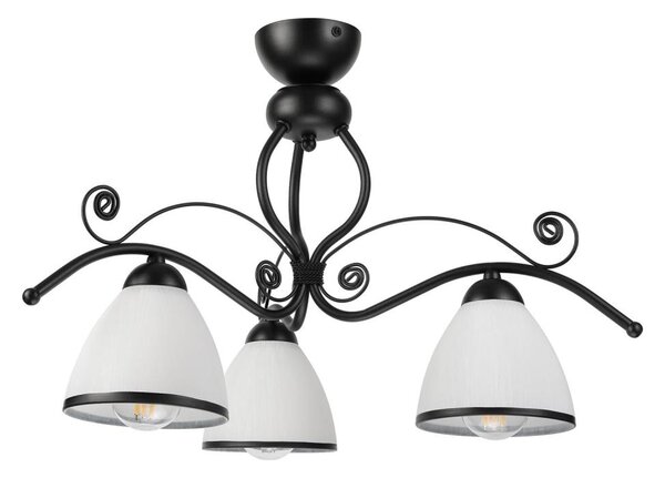 Lampadario a plafone RETRO 3xE27/60W/230V nero/bianco