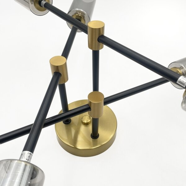 Lampadario da soffitto a montaggio superficiale TESSA 6xG9/5W/230V ottone/nero fumé