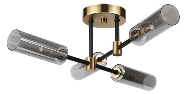 Plafoniera TESSA 4xG9/5W/230V ottone/nero fumé