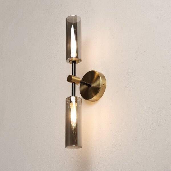 Lampada da parete TESSA 2xG9/5W/230V ottone/nero fumé
