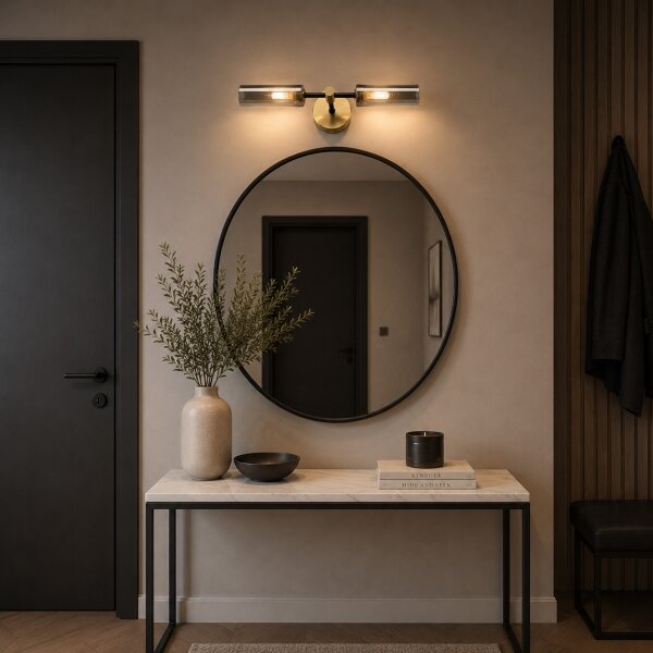 Lampada da parete TESSA 2xG9/5W/230V ottone/nero fumé