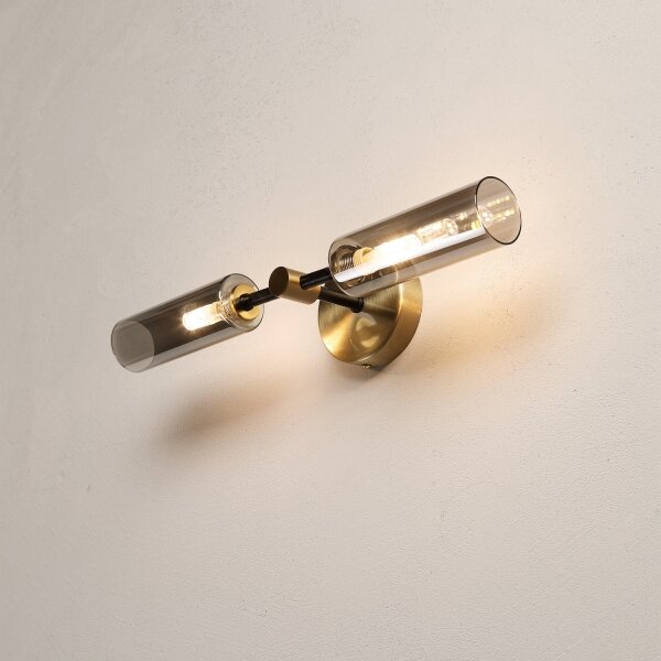 Lampada da parete TESSA 2xG9/5W/230V ottone/nero fumé