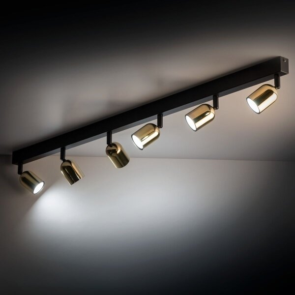Faretto LED TOP 6xGU10/10W/230V nero/oro
