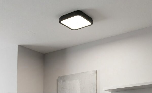 Brilagi - Plafoniera LED per bagno con sensore ZENNA LED/12W/230V 24x24 cm IP44 nero