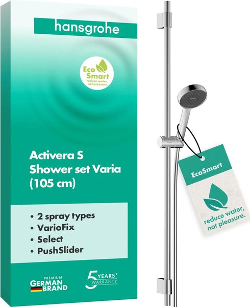 Set doccia hansgrohe Activera Select S 95, 2jet, EcoSmart, con asta doccia Varia 105 cm, cromato, 1 pz
