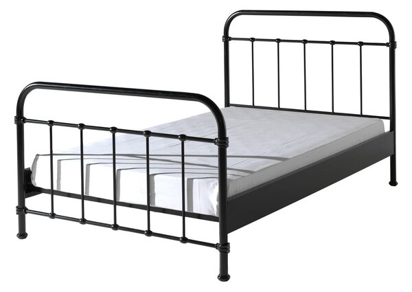 Letto per bambini in metallo nero, 120 x 200 cm New York - Vipack