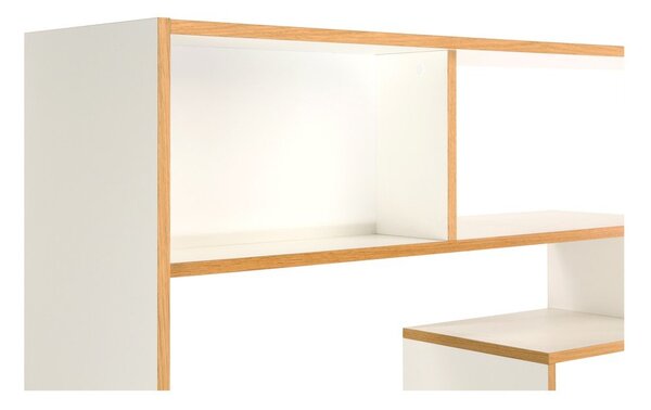 Libreria bianca con bordo in legno 140x143 cm Southbury - Woodman