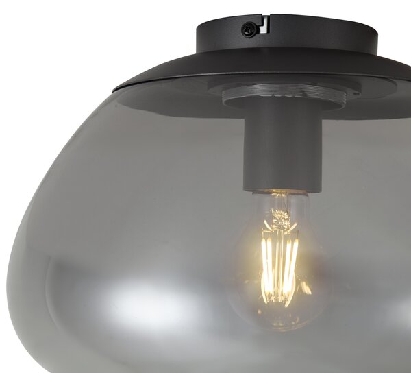 Plafoniera di design color canna di fucile con vetro fumé - Giselle