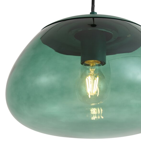 Lampada a sospensione retrò verde con vetro verde - Giselle