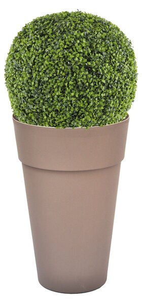 Vaso portavasi conico in resina modello Houston bianco e tortora diametro 35xH50 cm Telcom - Tan