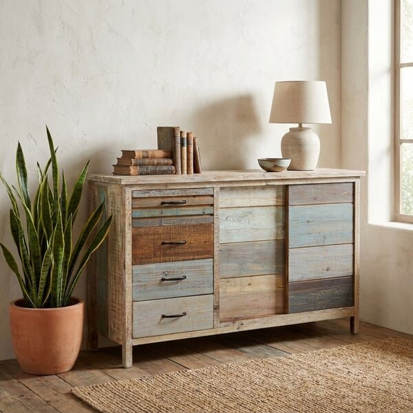 COLORWOOD - credenza quattro cassetti in legno colorato