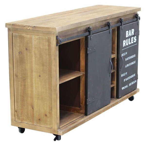 COLETTE - madia in legno con portabottiglie