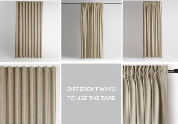 Tenda parzialmente oscurante marrone/beige in velluto 140x245 cm Pleat – Restilo