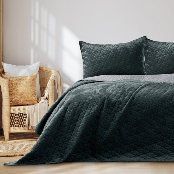 Copriletto grigio scuro Grafite, 220 x 240 cm Laila - AmeliaHome