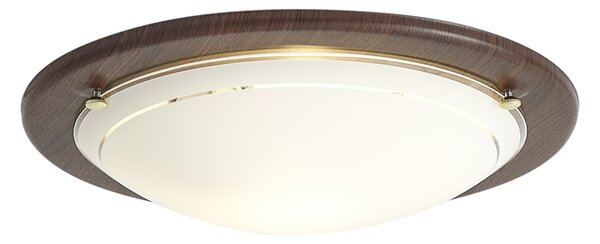 Plafoniera classica in legno di noce con vetro bianco - Mesiac