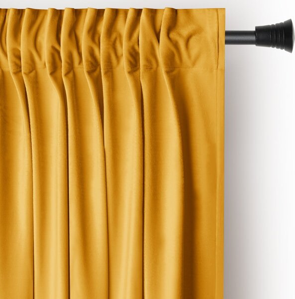 Tenda parzialmente oscurante gialla in velluto 140x245 cm Pleat – Restilo