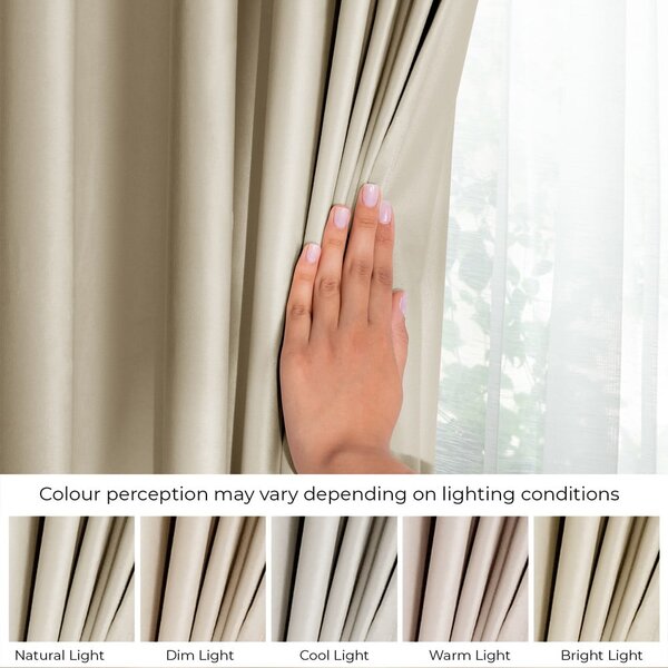 Tenda parzialmente oscurante marrone/beige in velluto 140x245 cm Pleat – Restilo