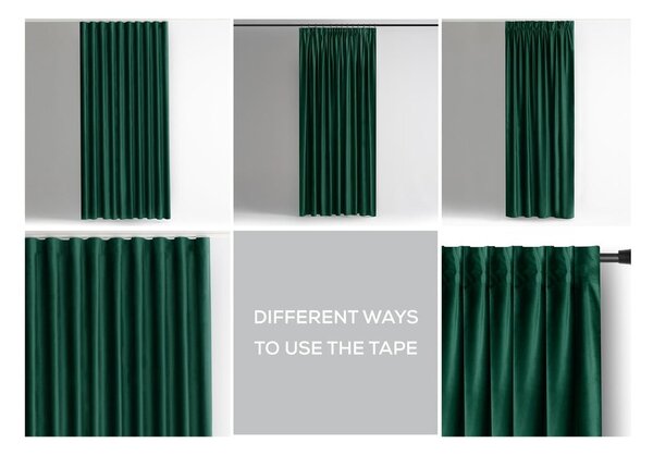 Tenda parzialmente oscurante verde scuro in velluto 140x245 cm Pleat – Restilo