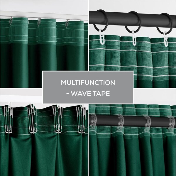 Tenda parzialmente oscurante verde scuro in velluto 140x245 cm Pleat – Restilo