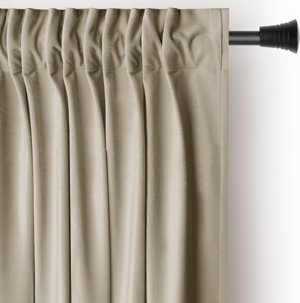 Tenda parzialmente oscurante marrone/beige in velluto 140x245 cm Pleat – Restilo