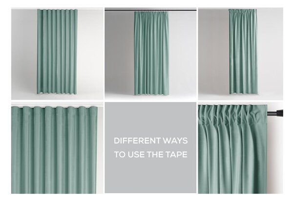 Tenda parzialmente oscurante verde chiaro in velluto 140x245 cm Pleat – Restilo