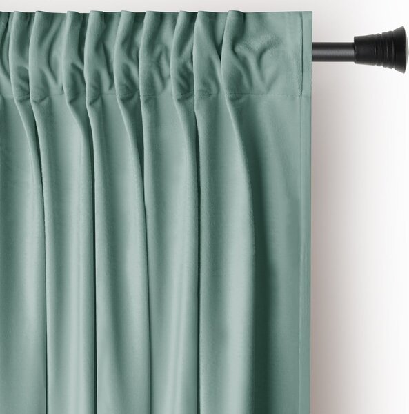 Tenda parzialmente oscurante verde chiaro in velluto 140x245 cm Pleat – Restilo