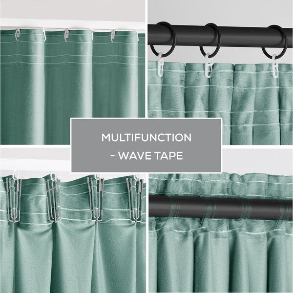 Tenda parzialmente oscurante verde chiaro in velluto 140x245 cm Pleat – Restilo