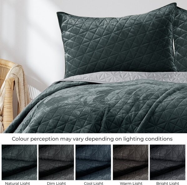 Copriletto grigio scuro Grafite, 220 x 240 cm Laila - AmeliaHome
