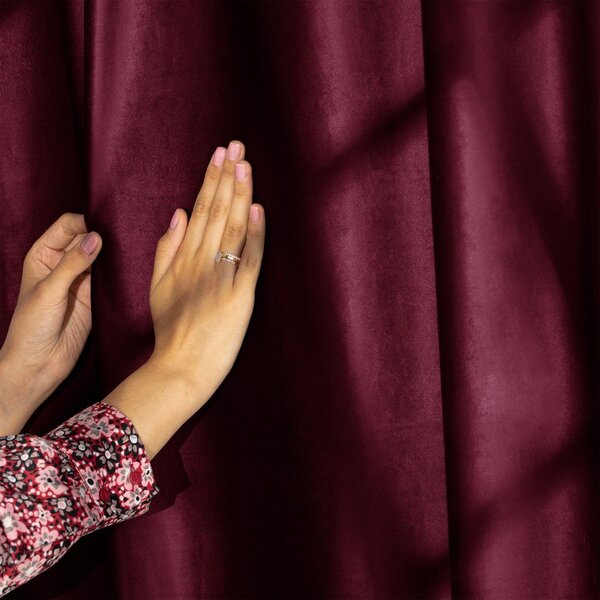 Tenda parzialmente oscurante burgundy in velluto 140x245 cm Pleat – Restilo