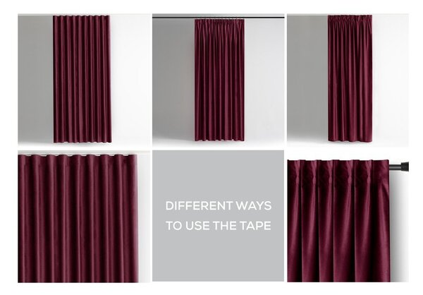 Tenda parzialmente oscurante burgundy in velluto 140x245 cm Pleat – Restilo