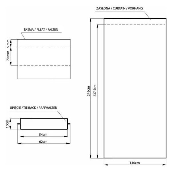Tenda parzialmente oscurante blu scuro 140x270 cm Kierra – Restilo