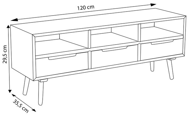 ADELINE - porta tv in legno colorato
