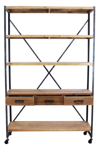 NEPO - libreria in legno e acciaio