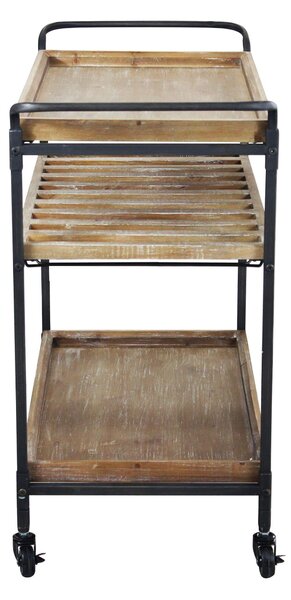 CARTY - carrello con ruote industrial in legno e acciaio