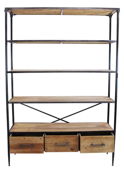 NELLO - libreria in legno e acciaio