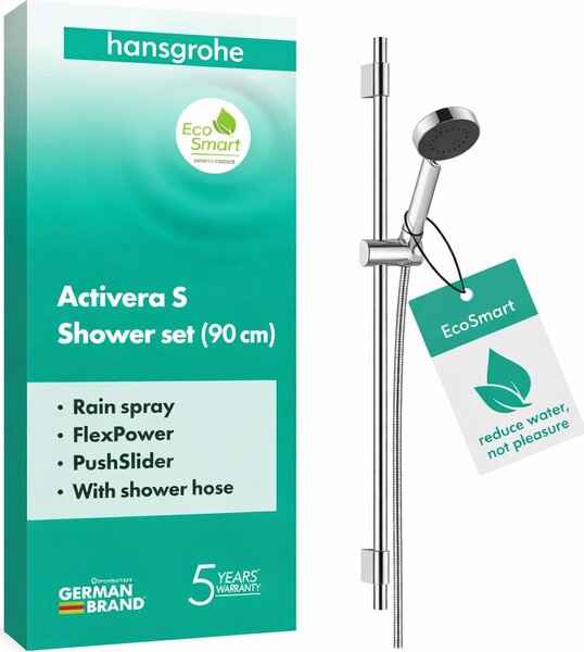 Set doccia hansgrohe Activera S 95 1jet EcoSmart con asta doccia 90 cm, cromato, 1 pz
