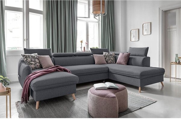 Divano letto angolare grigio scuro (angolo destro) Sweet Harmony - Miuform