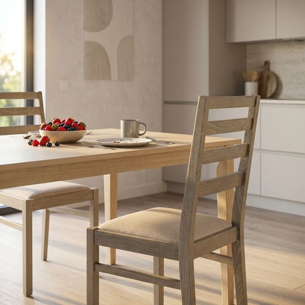 BEATRIX - sedia moderna in legno con seduta in stoffa
