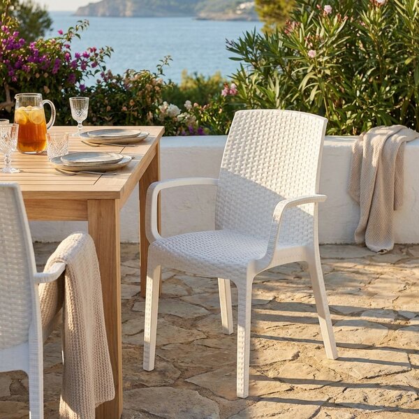 ALMA - poltrona da giardino impilabile in wicker stampato