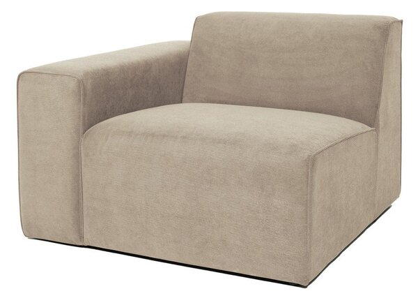 Modulo divano in velluto a coste beige (angolo sinistro) Sting - Scandic